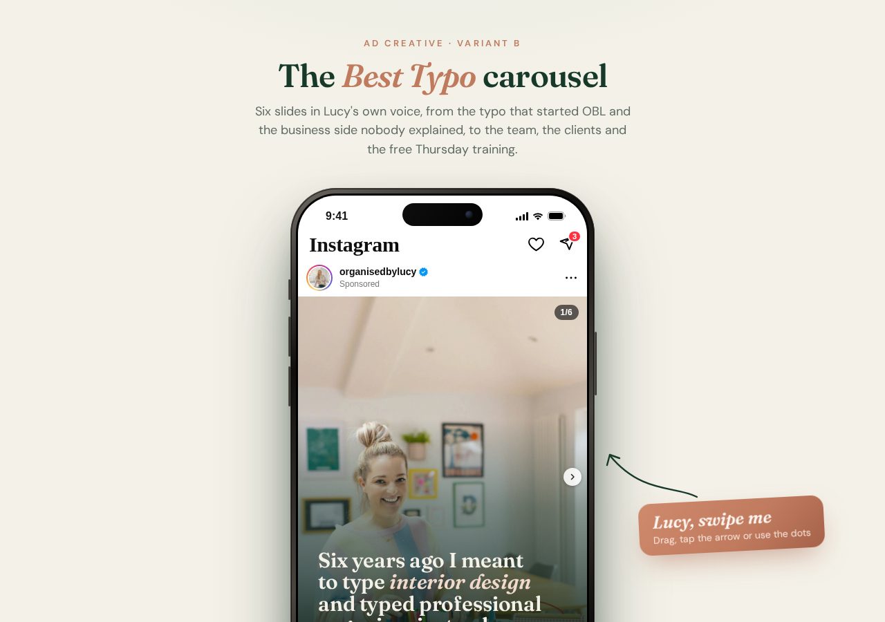 Carousel ad preview